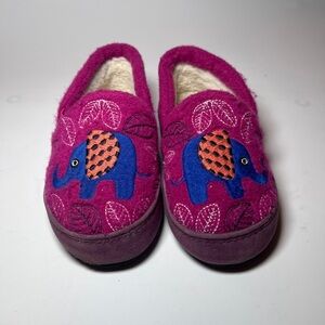 Acorn Girls Colby Gore MOC SLIPPER Magenta Elephant Size 8/9 Slippers
